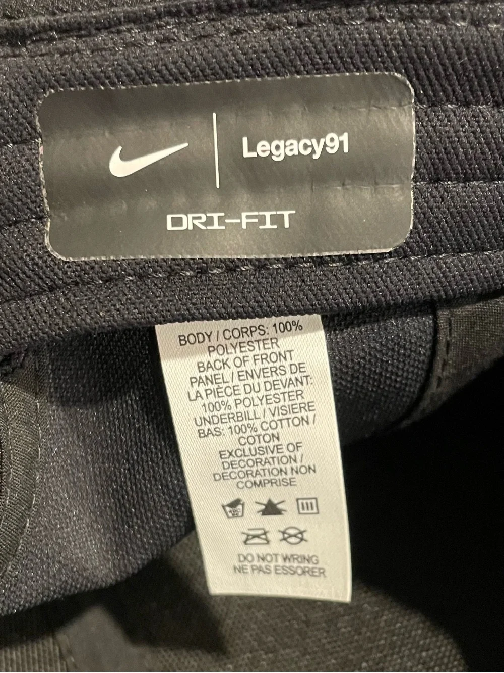 NIKE Legacy91 DRI-FIT Baseball Hat Black Embroidered Adjustable Golf Tennis OS